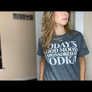 Gray distressed/bleached grey T-shirt